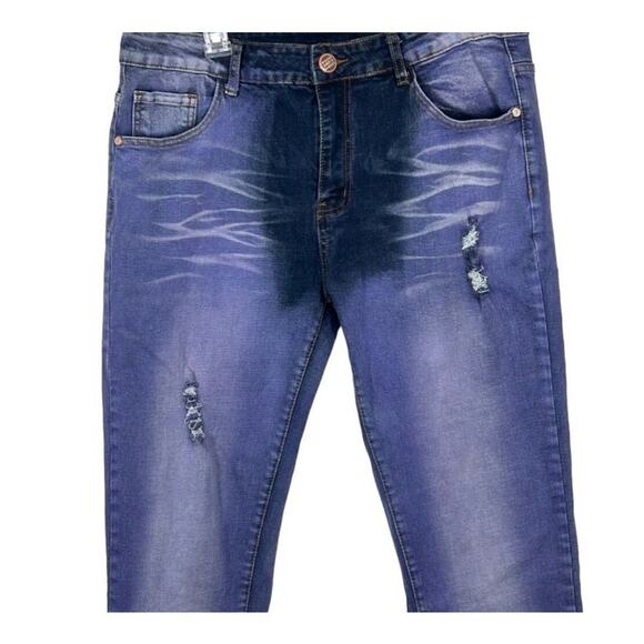 Junbaoss Purple Ombré Distressed Skinny Jeans Size 34 - Picture 12 of 13